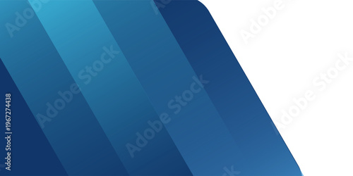 White modern abstract wide banner with blue line and geometric shapes. White and blue abstract background. Vector illustration