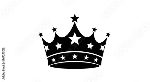 Black crown with white stars symbol.