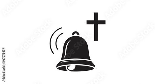 Black Bell with Cross Symbol.