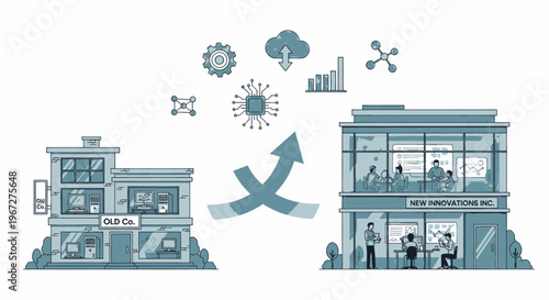 Digital transformation of traditional business to modern enterprise.