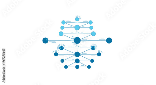 Abstract network diagram with interconnected nodes representing data flow and connections.