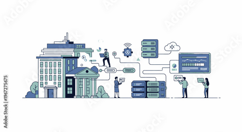 Digital transformation and data management in modern business infrastructure.