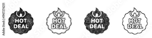Sketch hot deal badge icon design set