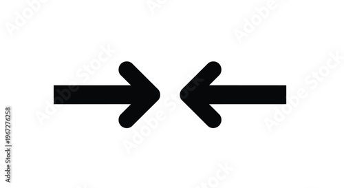 Two opposing arrows pointing left and right on transparent background silhouette