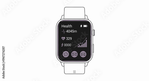 Smartwatch displaying health metrics and fitness tracking data.