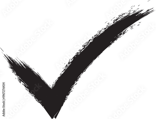 Black check mark illustration confirmation success and completion symbol