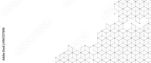 Vector digital hexagonal background geometric  elements medical technology with lines and dots