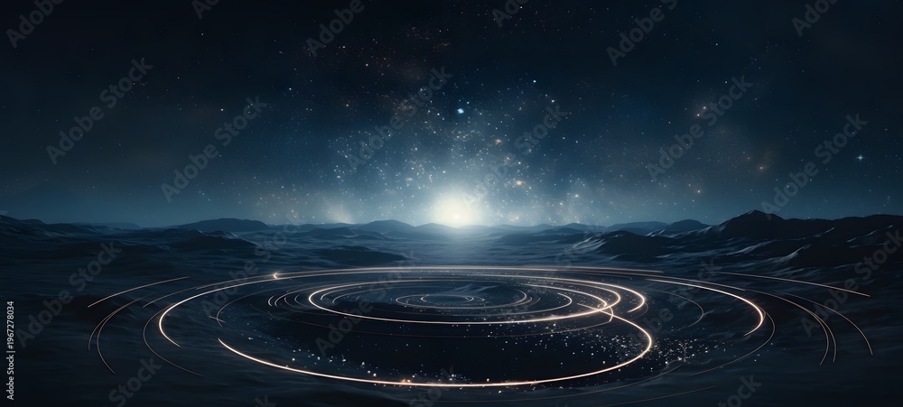 Fototapeta premium Astral vision Coffee fields meets cosmos,generative AI