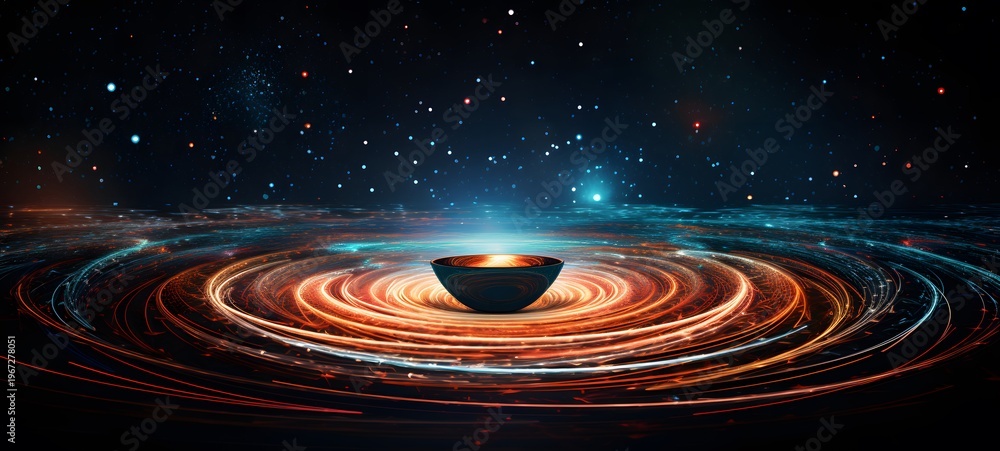 Fototapeta premium Astral vision Coffee fields meets cosmos,generative AI