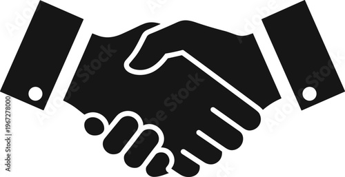 Vector Handshake Icon Representing Business Partnership, Successful Agreement, Professional Collaboration, Corporate Trust, Deal Closing, Teamwork, and Mutual Contractual Respect for Management