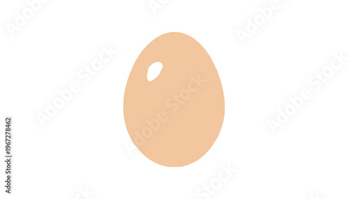 An egg brown and white illustration on a clean background