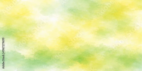 A bright and colorful abstract nature wallpaper features soft green grass textures blended with sunny yellow bokeh light patterns and a vibrant spring sky design in a beautiful artistic vector illustr
