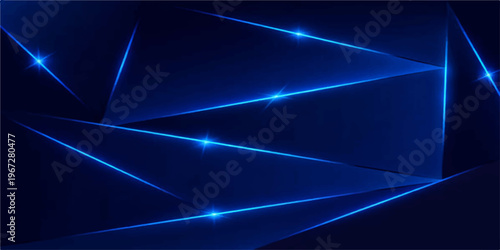 An abstract blue digital background featuring glowing laser lines and radiant energy waves set against a dark space backdrop filled with starlight