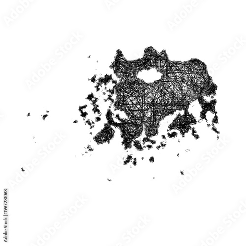 Sketch Jeollanam-do outline map design