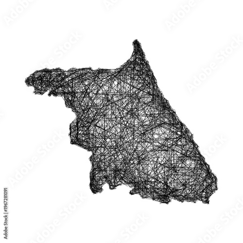 Sketch Gangwon-do outline map design