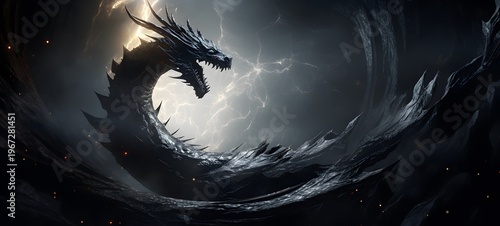 Astral vision white dragon meets cosmos,generative AI