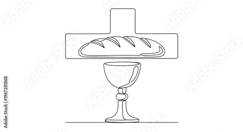 Bread and Chalice on Cross.