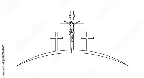 Jesus Christ on the cross hill.