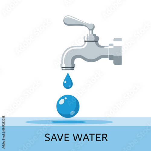 This Earth Day, prioritize water conservation. An impactful illustration urging global efforts to save every precious drop, securing a sustainable future for our planet