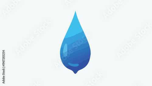 Simple yet impactful blue water drop illustration, a symbol of life and sustainability, perfectly embodying the spirit of earth day and water preservation efforts