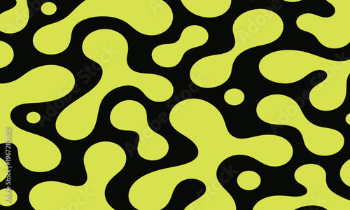 Abstract Neon Green Organic Pattern Background Flat Vector Design.