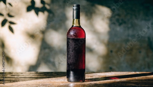 bottle of wine in a vineyard