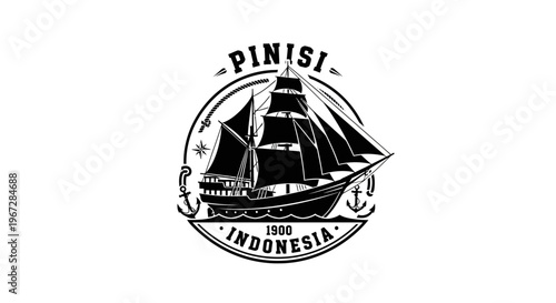 Traditional Indonesian sailing vessel logo.