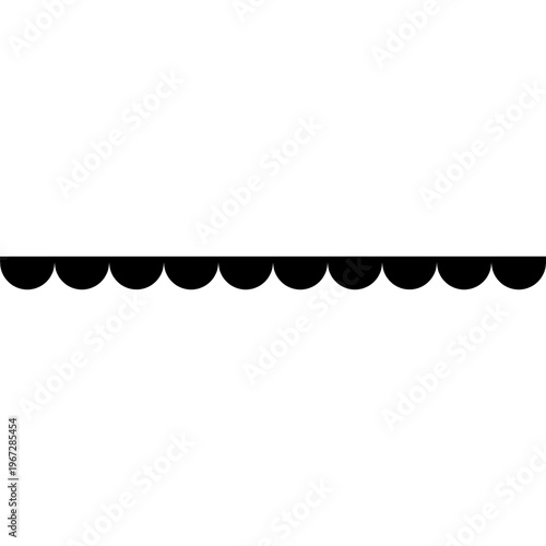 Scallop Border Line Divider Horizontal, Wave Edge Trim Separator Strip