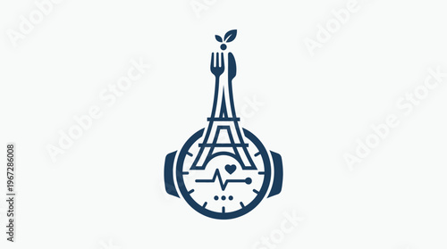 Elegant Paris-Themed Logo Design for Food and Wellness