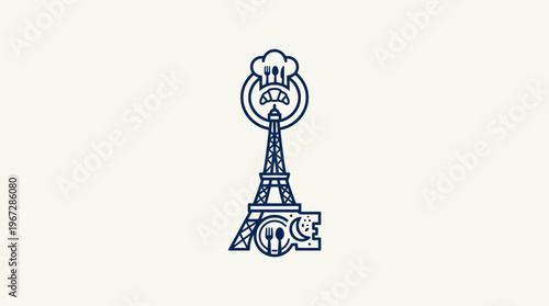 Elegant Eiffel Tower Food Icon