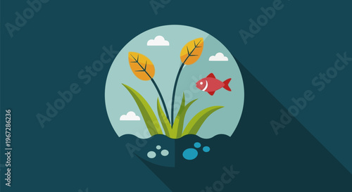 Fish in a bubble aquarium tank.