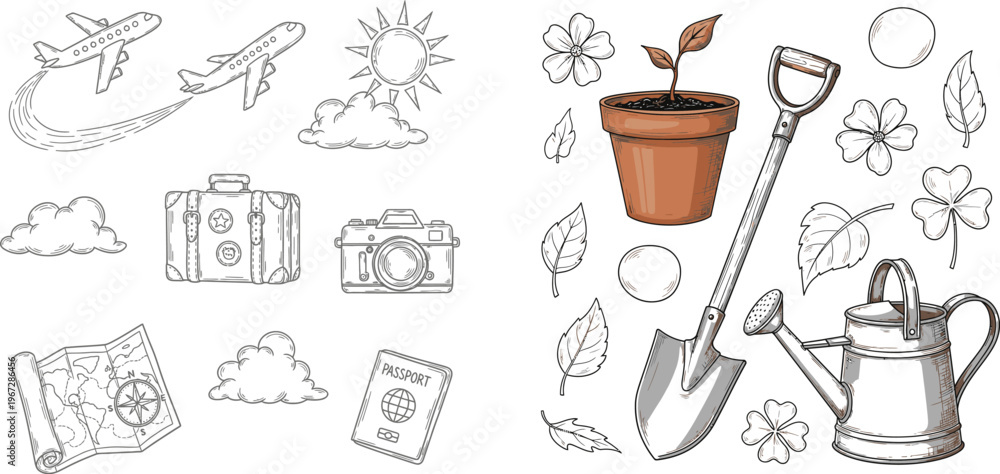 Obraz premium set of gardening tools