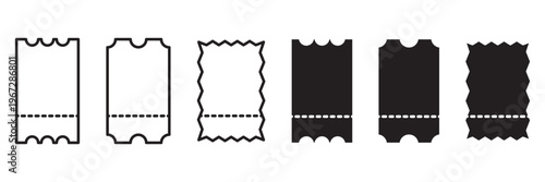 Cinema tickets icon in line design. editable stroke icon vector. EPS10. Event ticket icons line and solid version, outline and filled vector design set. Ticket stub icon silhouette design. coupon pass