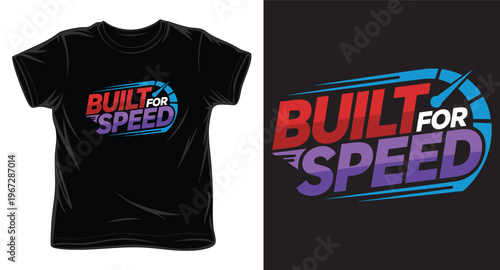 Built for speed speedometer design with wings for t-shirt print and apparel