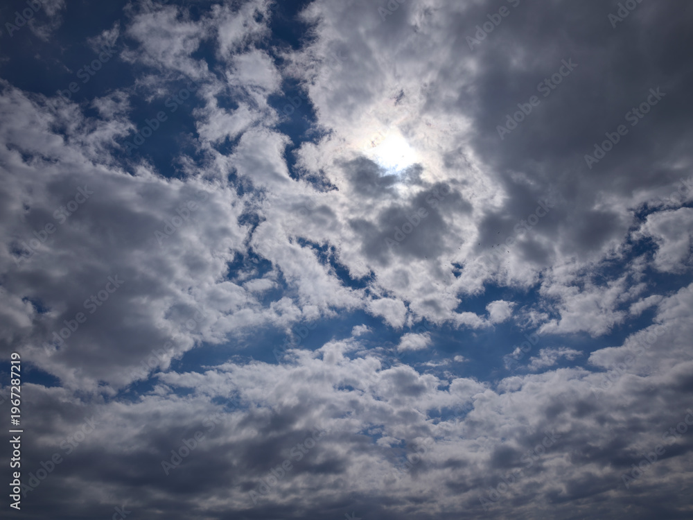 Fototapeta premium Rain clouds in sky during spring