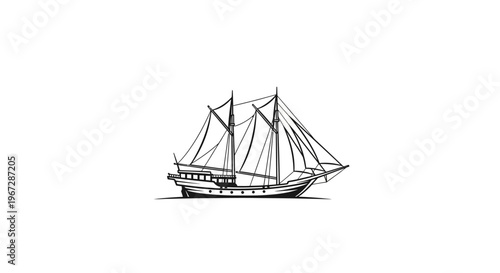 Sailing Ship Vessel Boat Illustration.