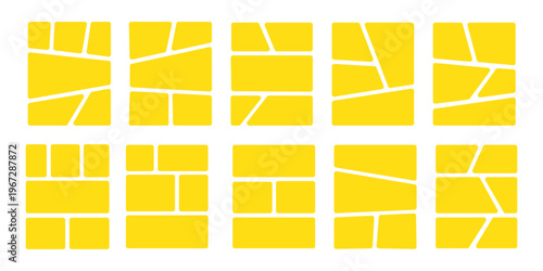 Comic book templates set on white background. Japanese manga design frames and layout. Storyboard cartoon page. Mockup for collage. Vector anime rectangle border