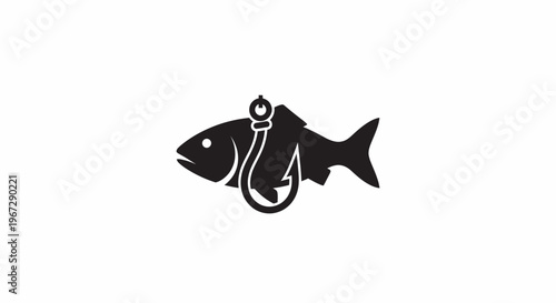 Fish Hooked on Fishing Lure Closeup.