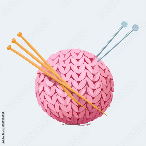 Unfertiger gestrickter Pullover mit Nadeln