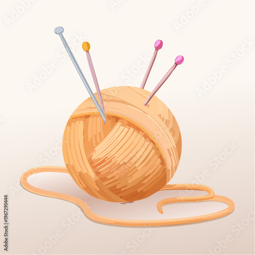 Unfertiger gestrickter Pullover mit Nadeln