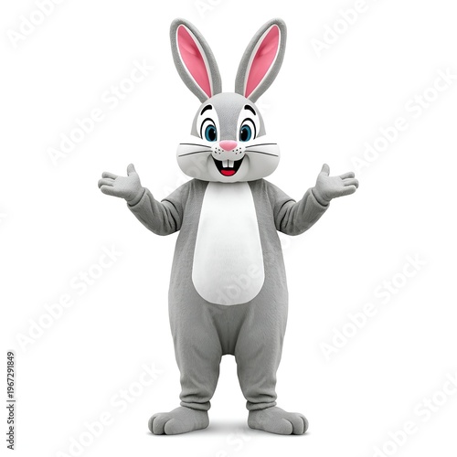 white rabbit with a white background