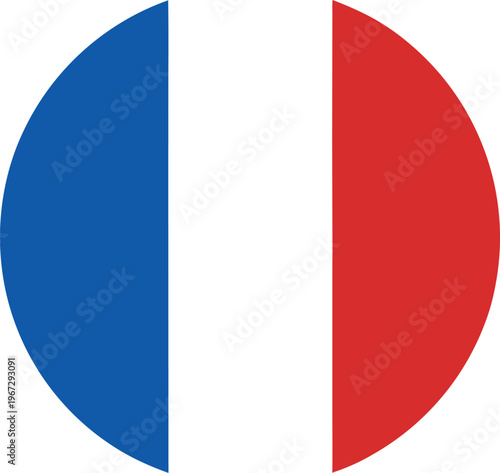 france national flag circular badge icon flat design
