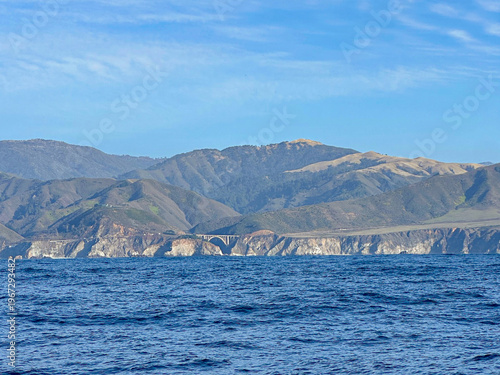 mountain landscape on the coast of Big Sur, California on a winter day 