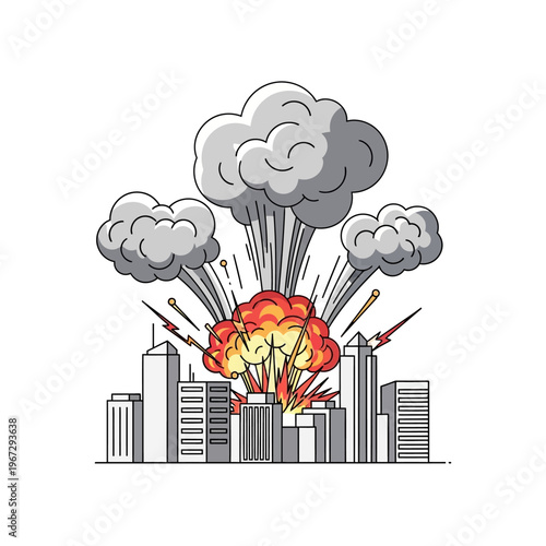 Explosion in a City Skyline