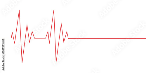Red heartbeat line icon. Pulse trace, ECG or EKG Cardio graph symbol for Health, Medical cardiology analysis. Stroke heart diagram, cardiogram. Vector