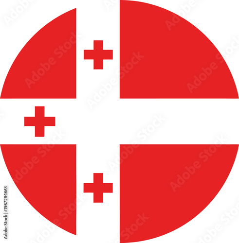 georgia flag round circle icon flat vector design