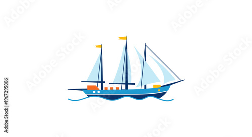 Sailing yacht with two masts afloat.