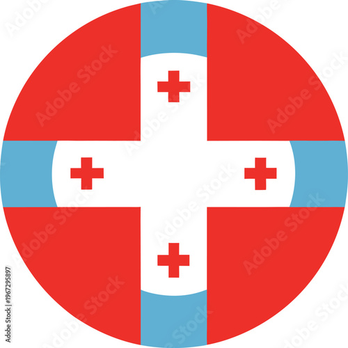georgia flag round circle icon flat vector design