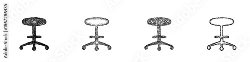 Sketch swivel chair icon design set
