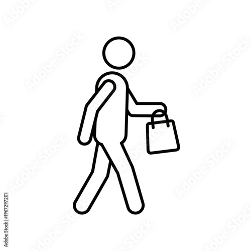 Person walking with a shopping bag carrying purchases going shopping retail.